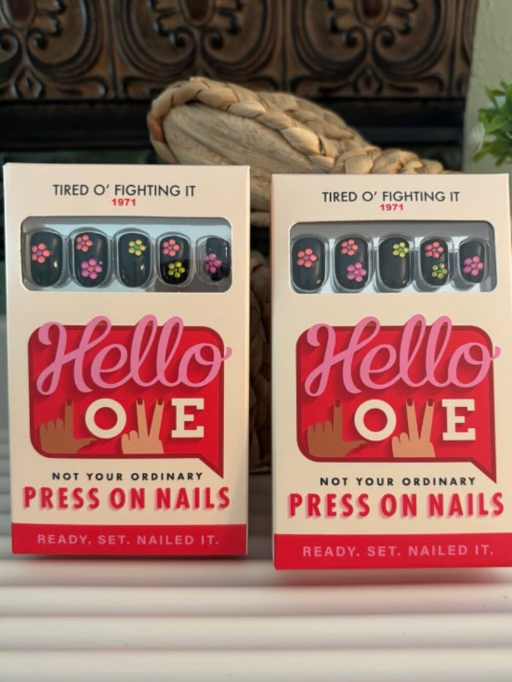 Hello Love “Tired O’ Fighting It” Press On Nails- set of 2